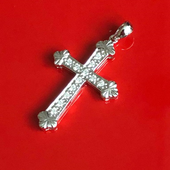 14K Gold Diamond Cross Pendant - Picture 2 of 5